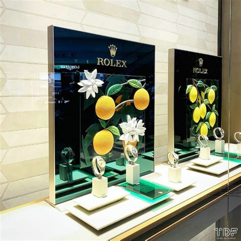 rolex window display|Rolex shop window colors.